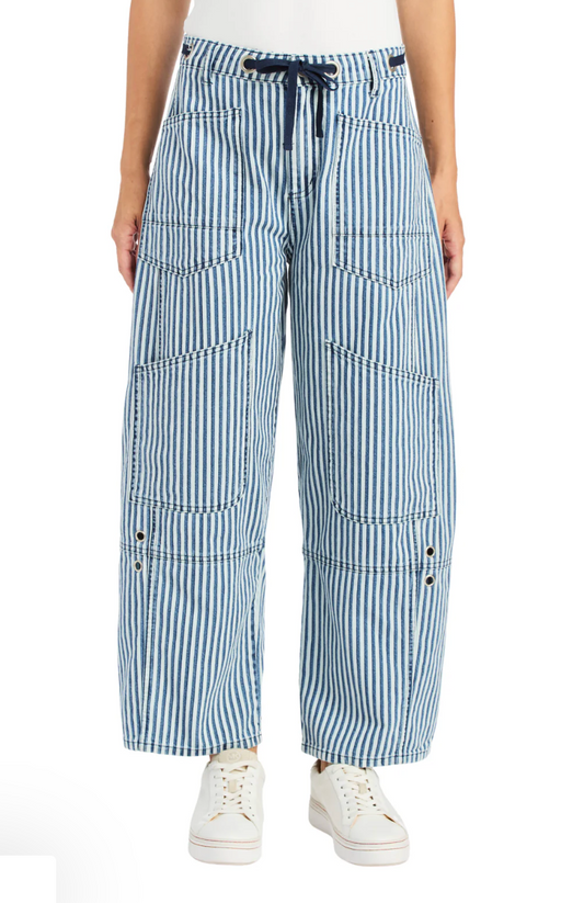 Blue Stripe Grommet Pants