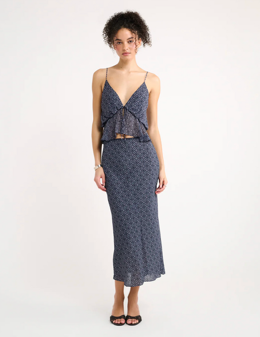 Stroll Midi Skirt - Navy