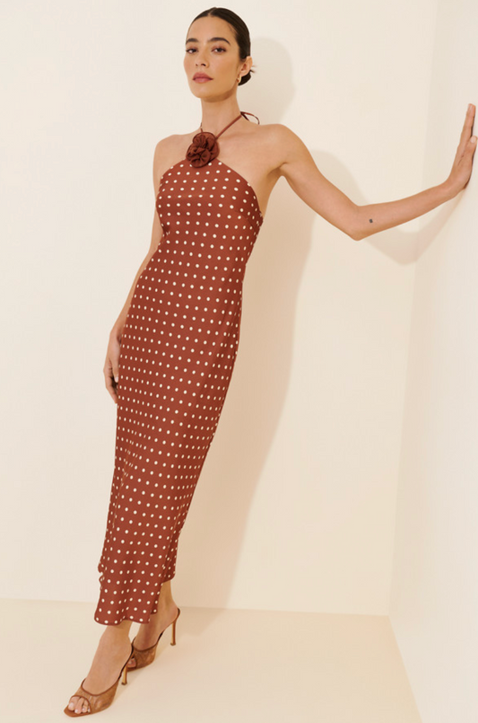 Yvaine Dress - Brown Dot