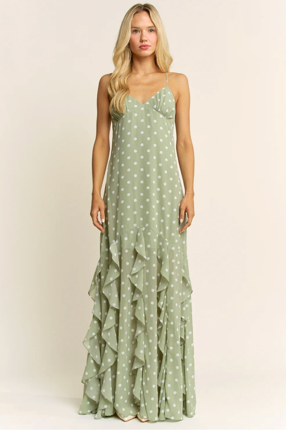 Live Maxi Dress - Green Dot