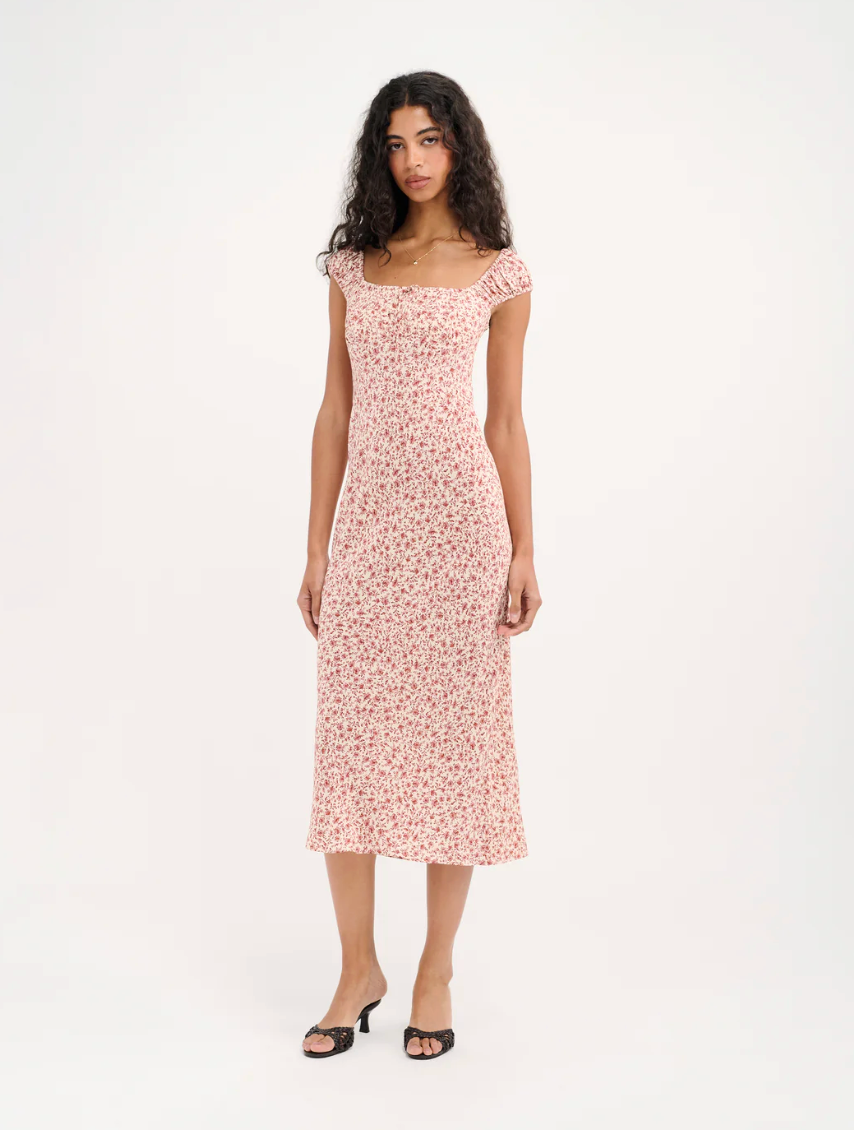 Callaway Midi Dress - Tea Rose