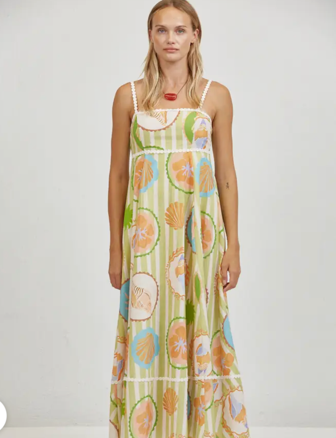 Linen Print Tube dress