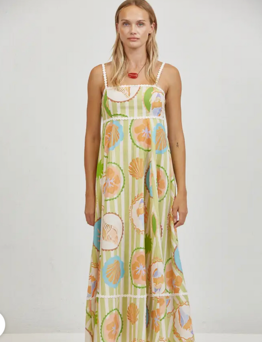Linen Print Tube dress