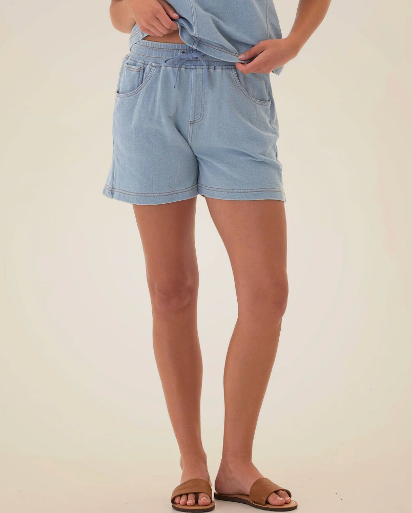 Ruhi Denim Terry Shorts