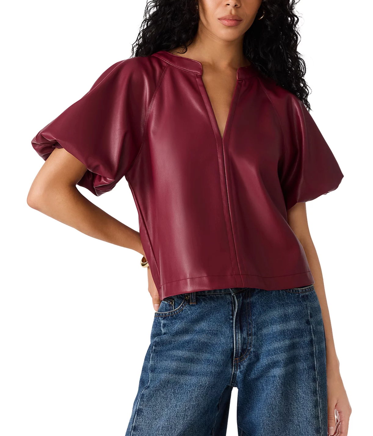 Cecilia Pleather Top