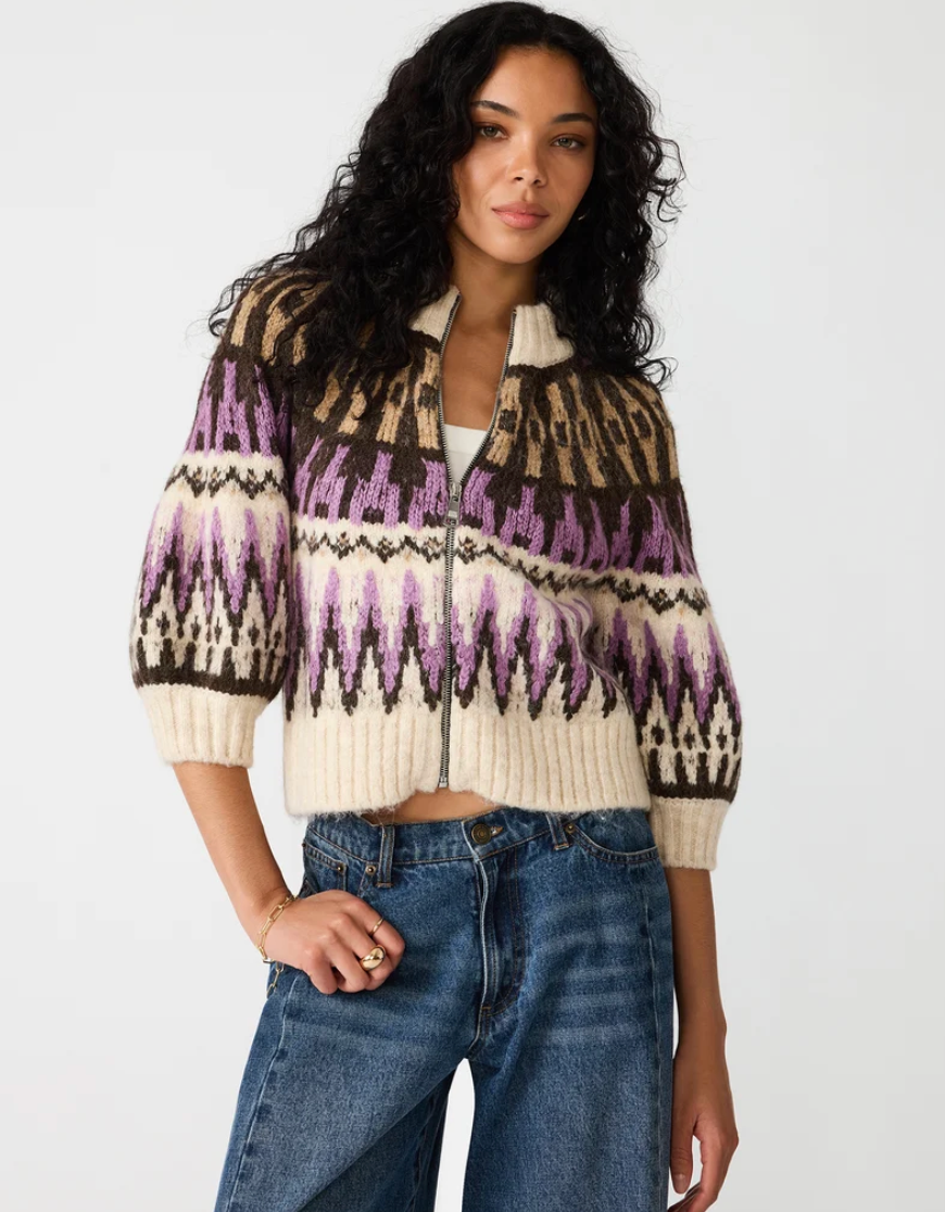 Adley Zip Sweater- Purple
