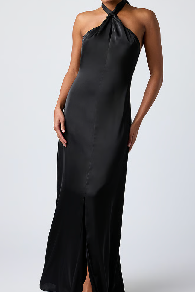 Marisol Halter Maxi Dress - Black
