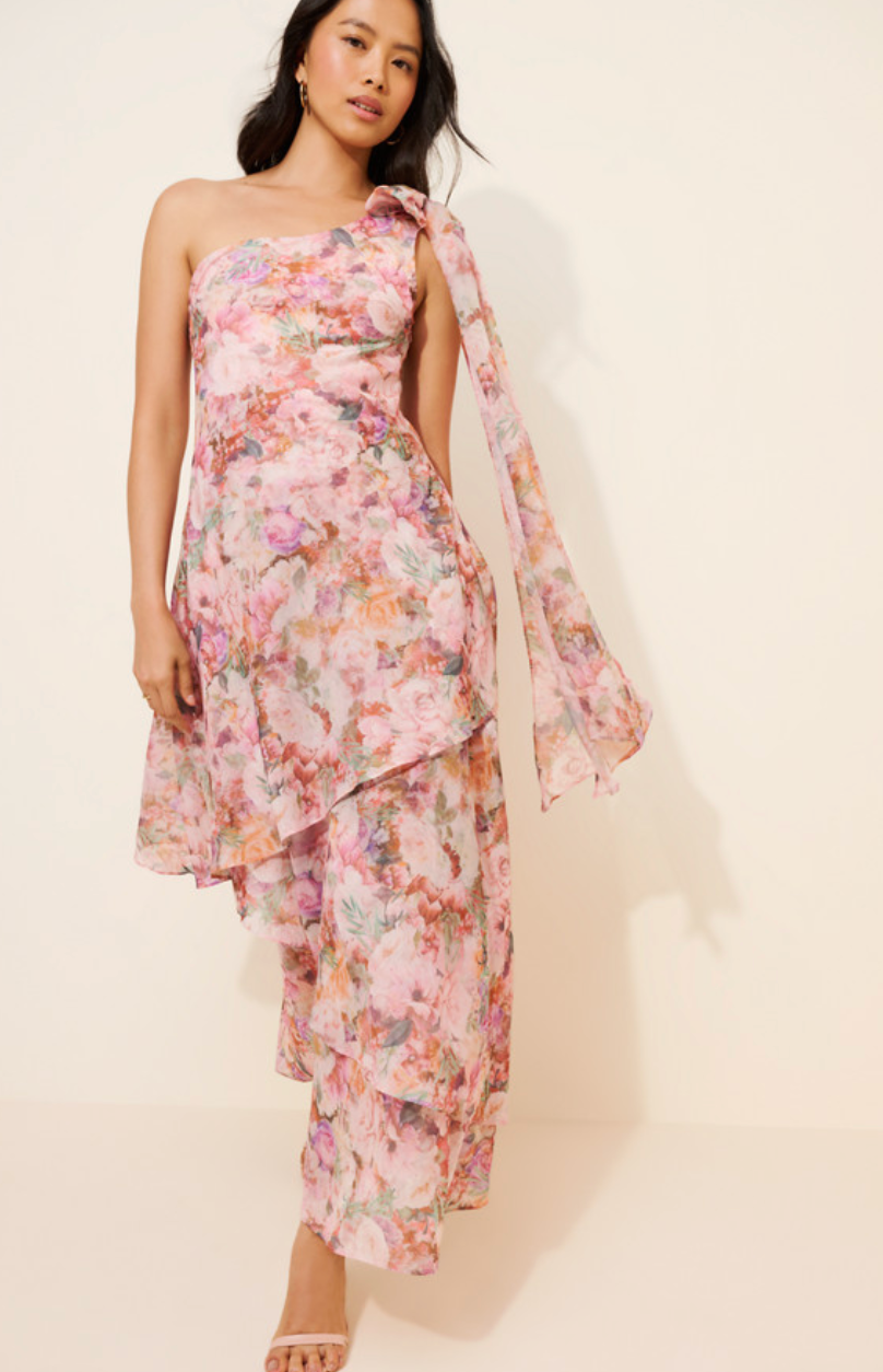 Amara One Shoulder Tiered Maxi Dress