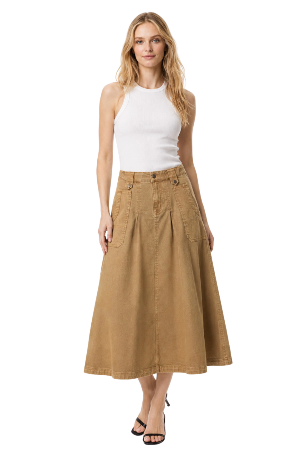 Canvas Midi Skirt