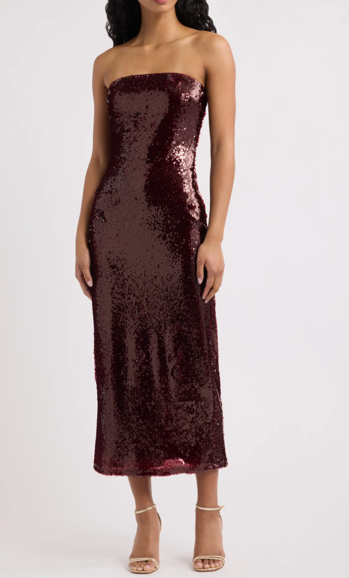 Hallie Strapless Sequin Dress