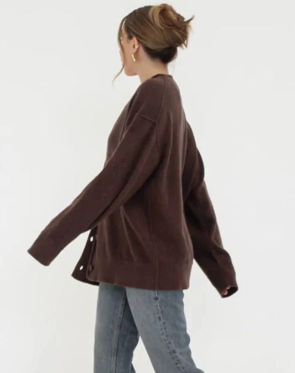 Longline Cardigan - Espresso