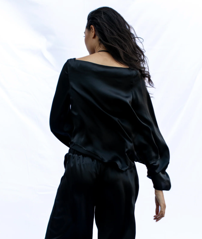 Black Silk Top