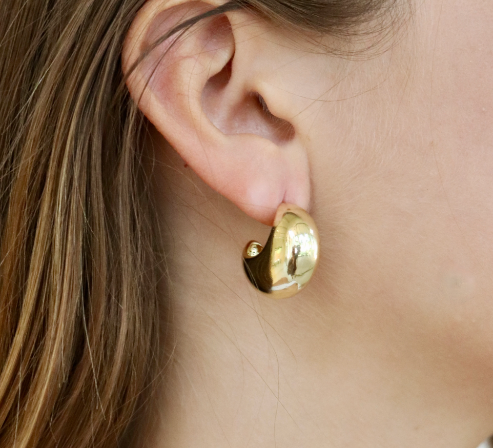 Half Moon Gold Hoops