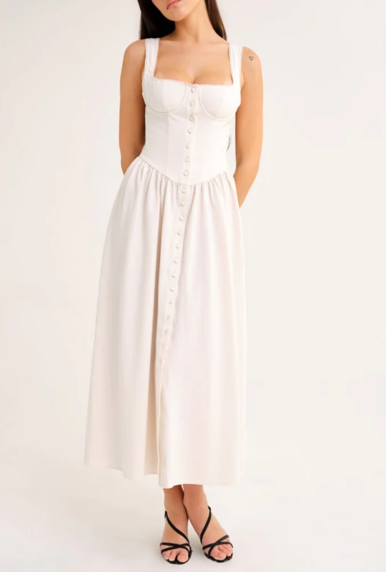 Antoinette Midi Dress - Cream