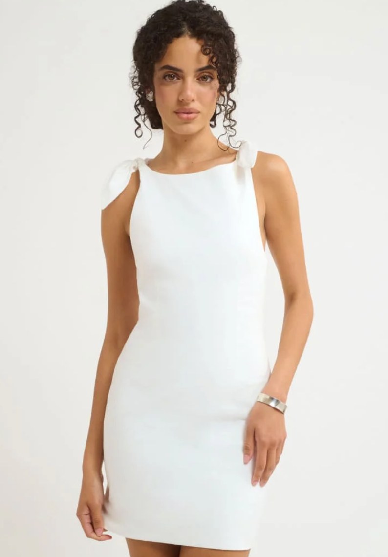 Coastal Mini Dress - White Linen