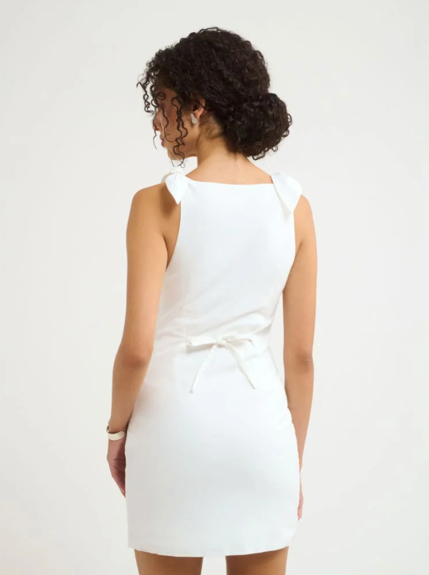 Coastal Mini Dress - White Linen