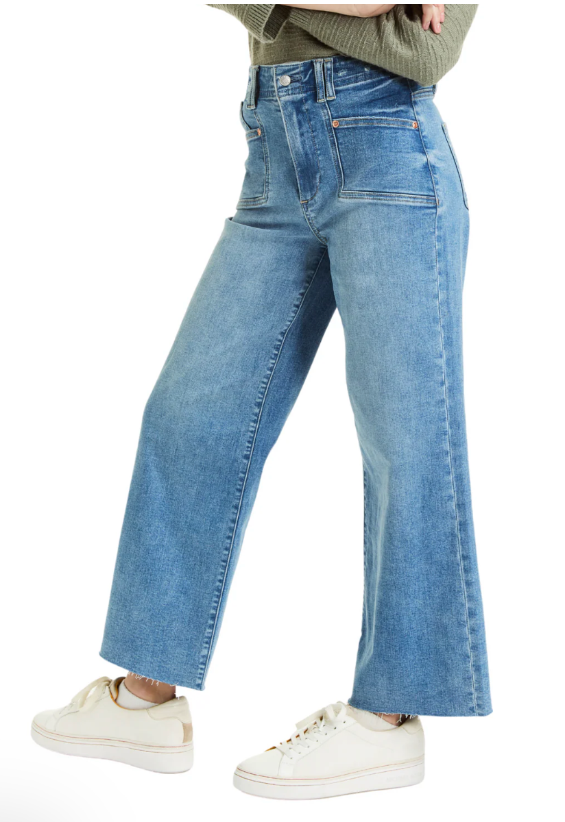 Utility Pocket Wide Leg - Lt Indigo