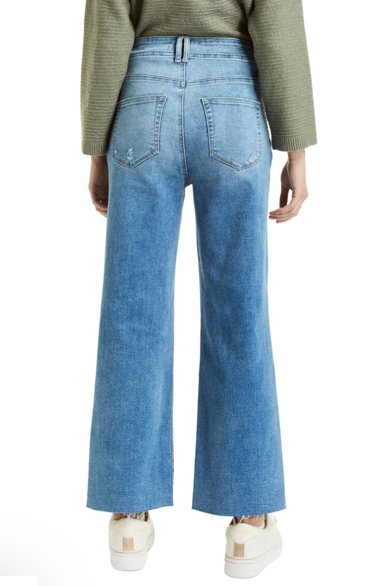 Utility Pocket Wide Leg - Lt Indigo