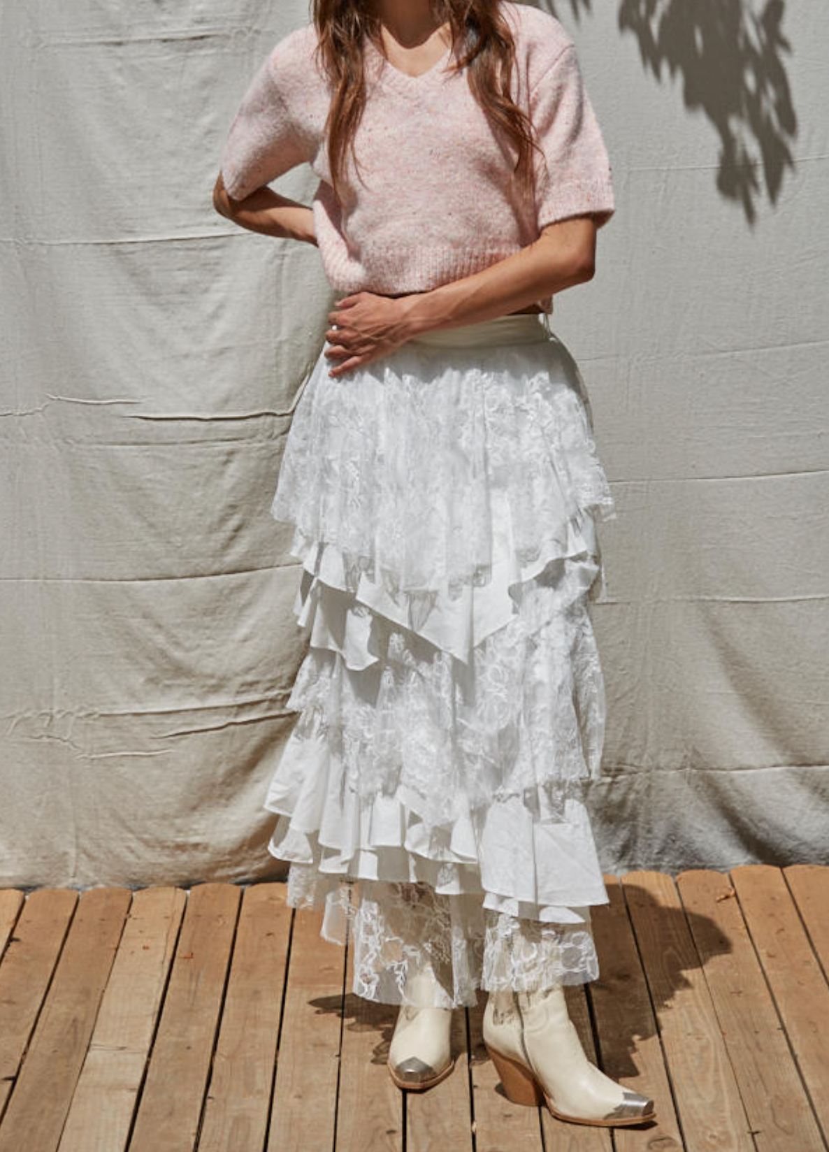 Lacy Tiered Maxi Skirt