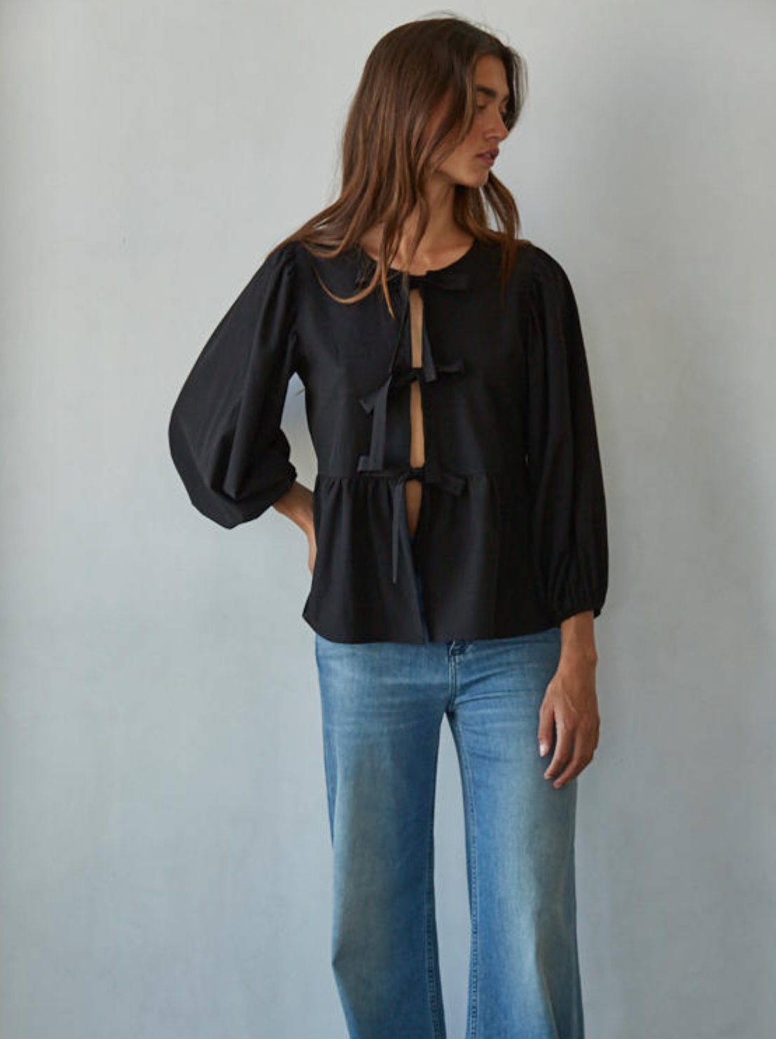 Bow Kisses Top - Black