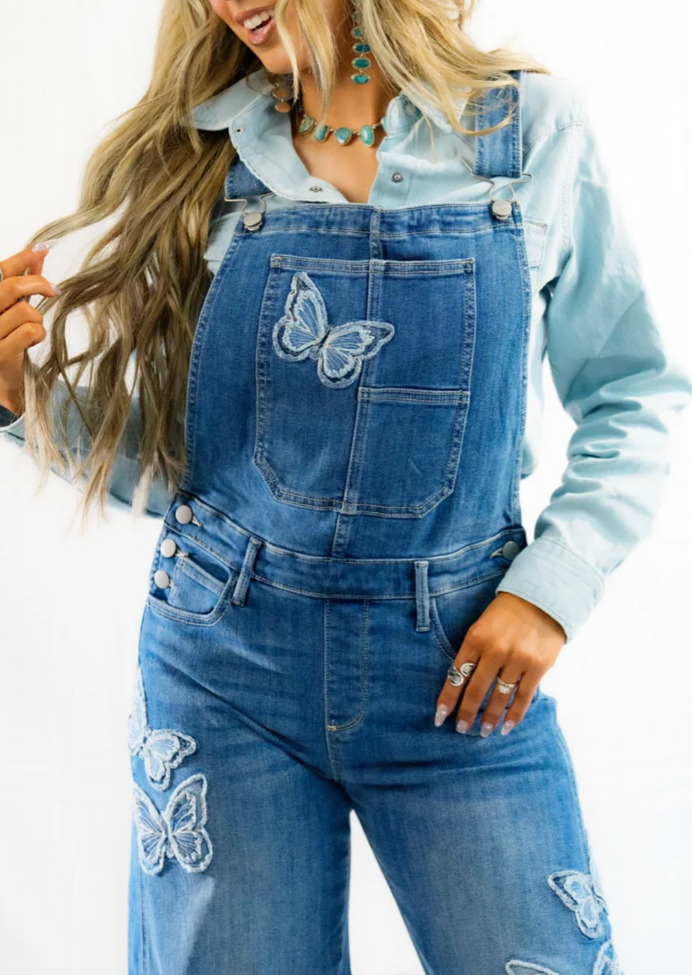Butterfly Patchwork Overalls