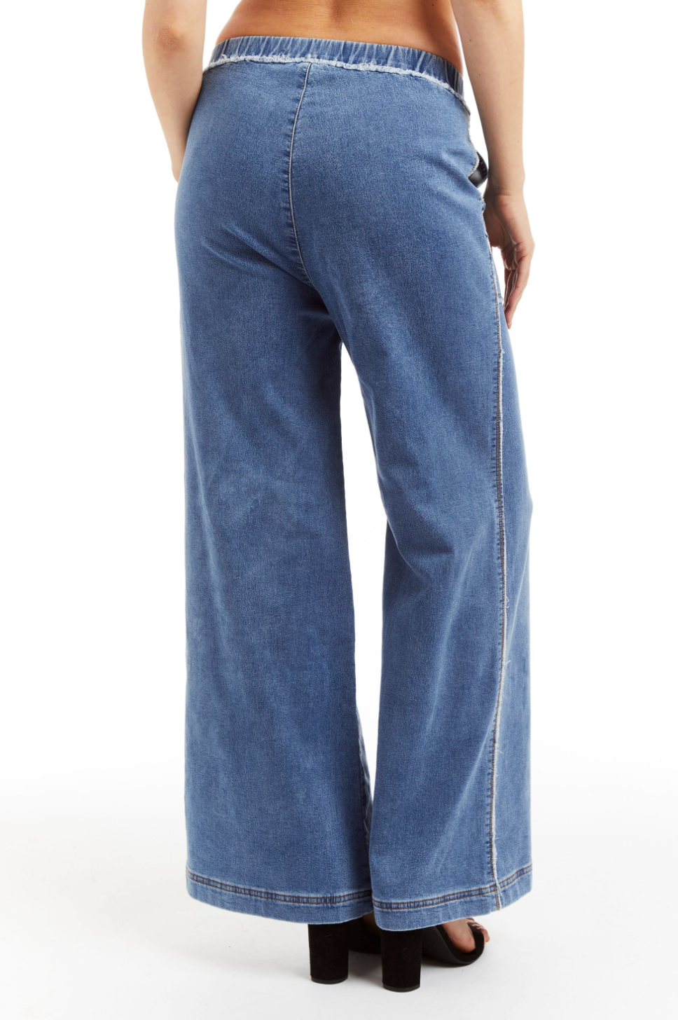 Mid Rise Lounge Pant - Med Denim