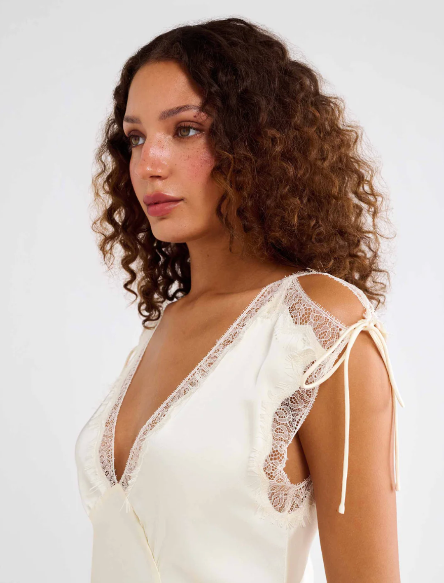 Monarch Midi Dress - Cream