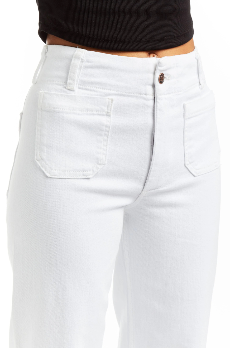 Patch Pocket Wide Leg - White