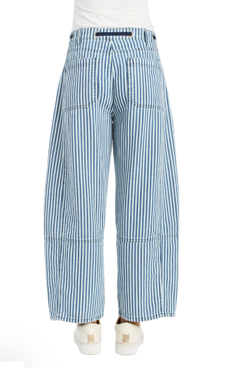 Blue Stripe Grommet Pants