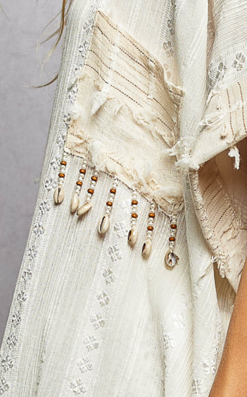 Boho T Shirt Dress - Natural