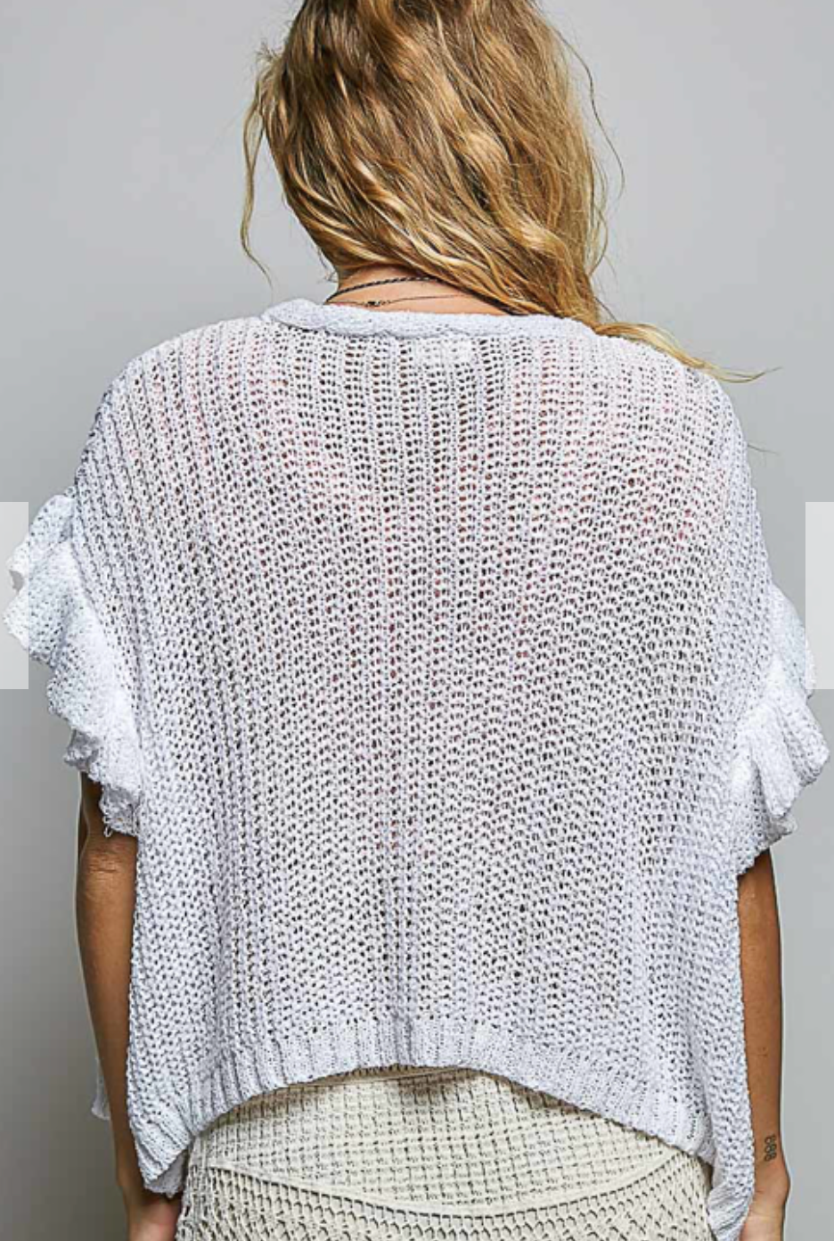 Ruffled Cardigan Top