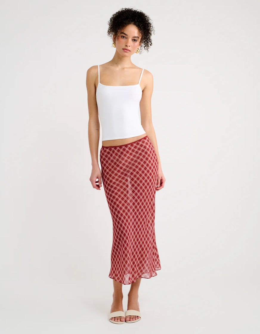 Stroll Midi Skirt - Country Check