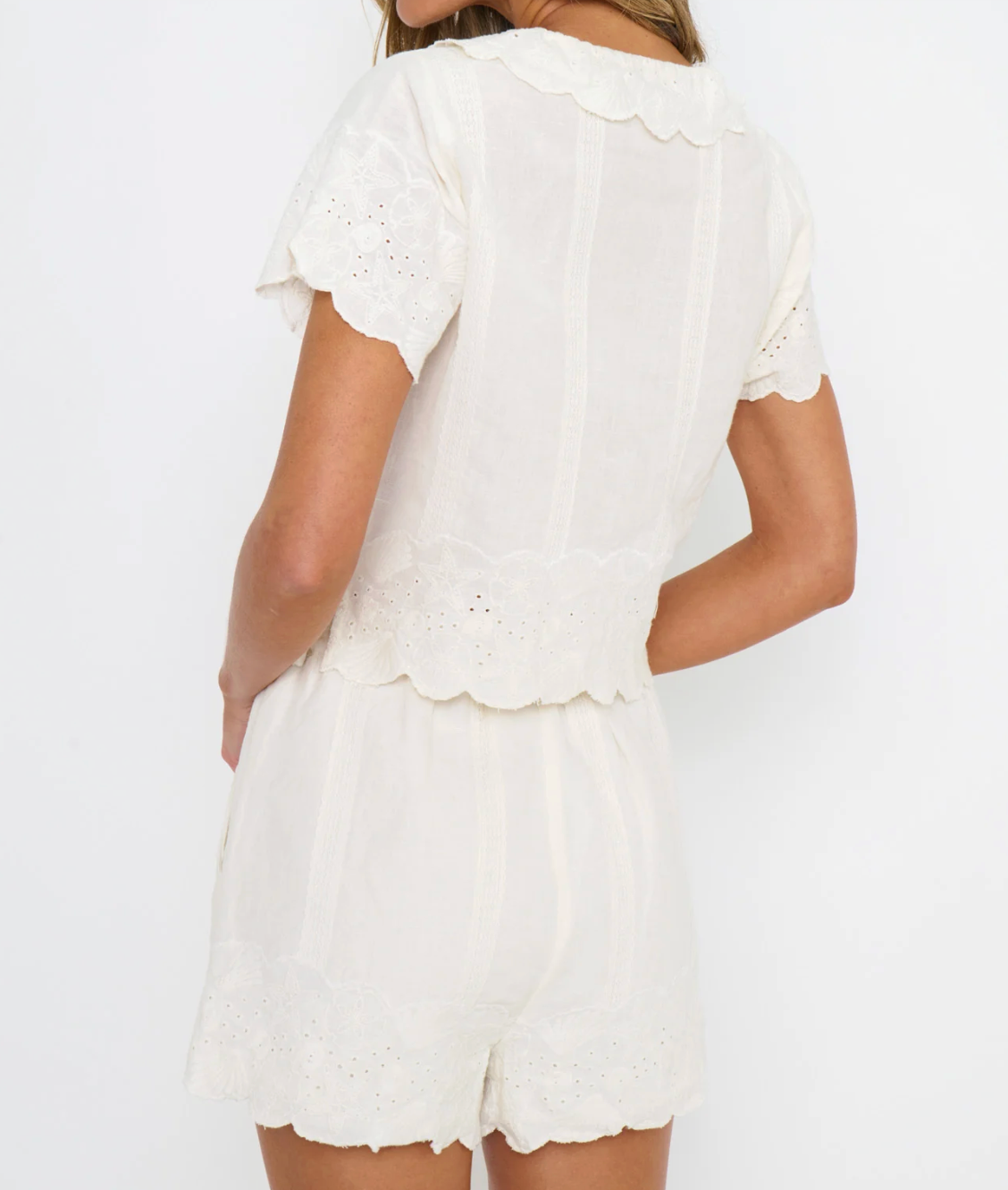 Lyla Shorts - White Eyelet