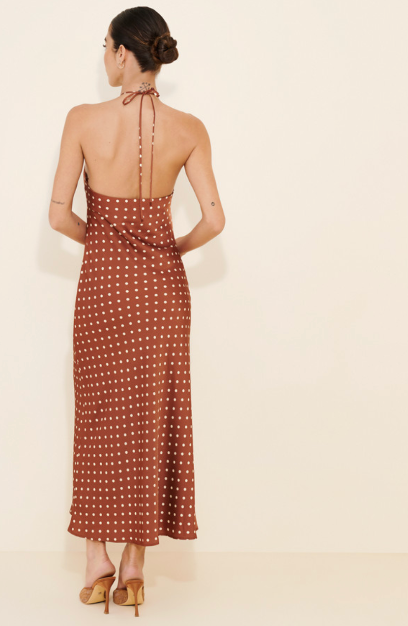 Yvaine Dress - Brown Dot