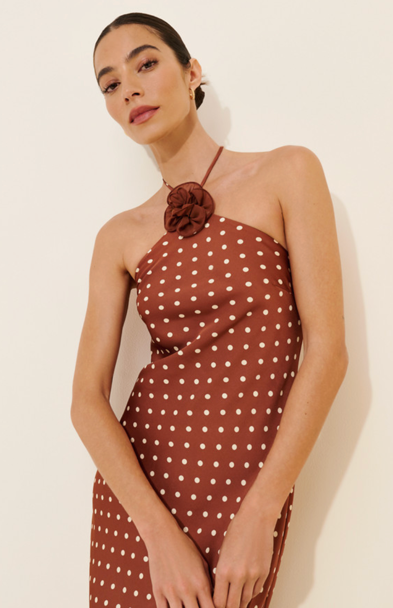 Yvaine Dress - Brown Dot