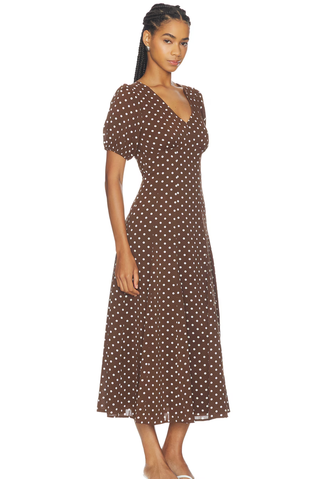 Anika Dress - Brown Dot
