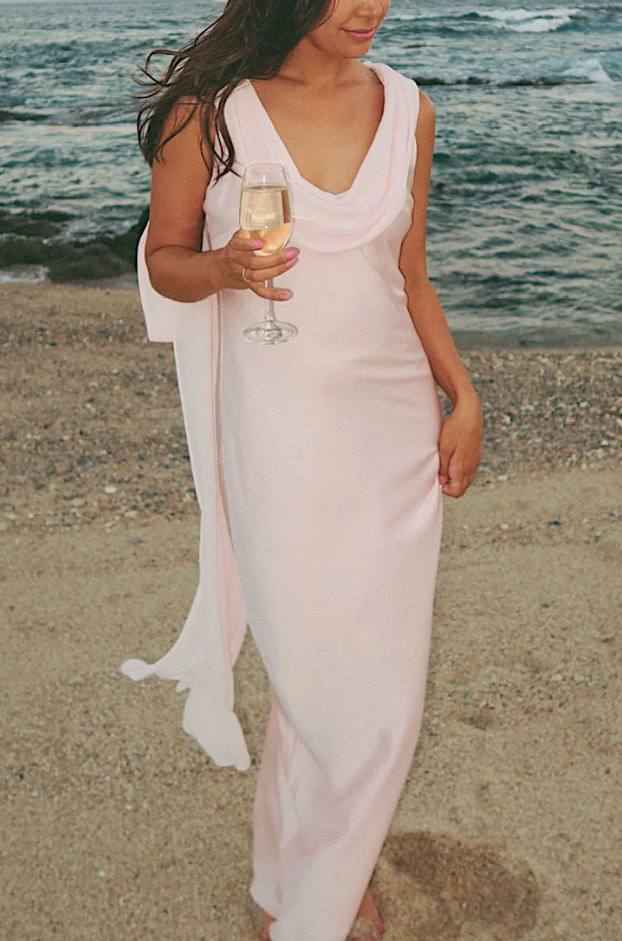 Maya Midi Dress - Powder Pink