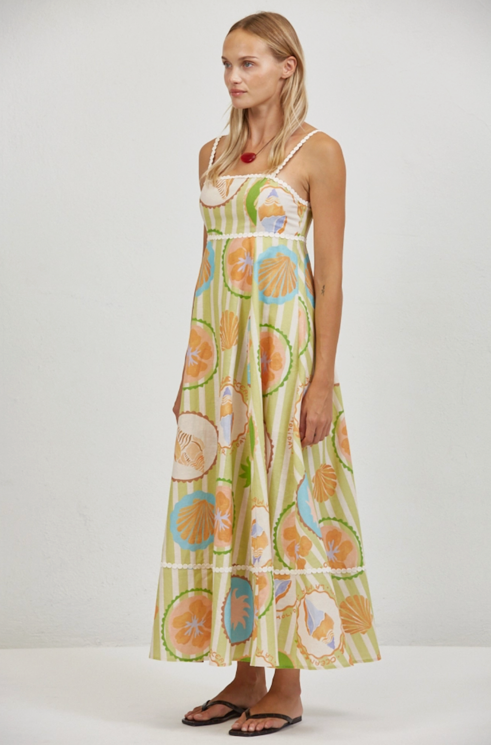 Linen Print Tube dress