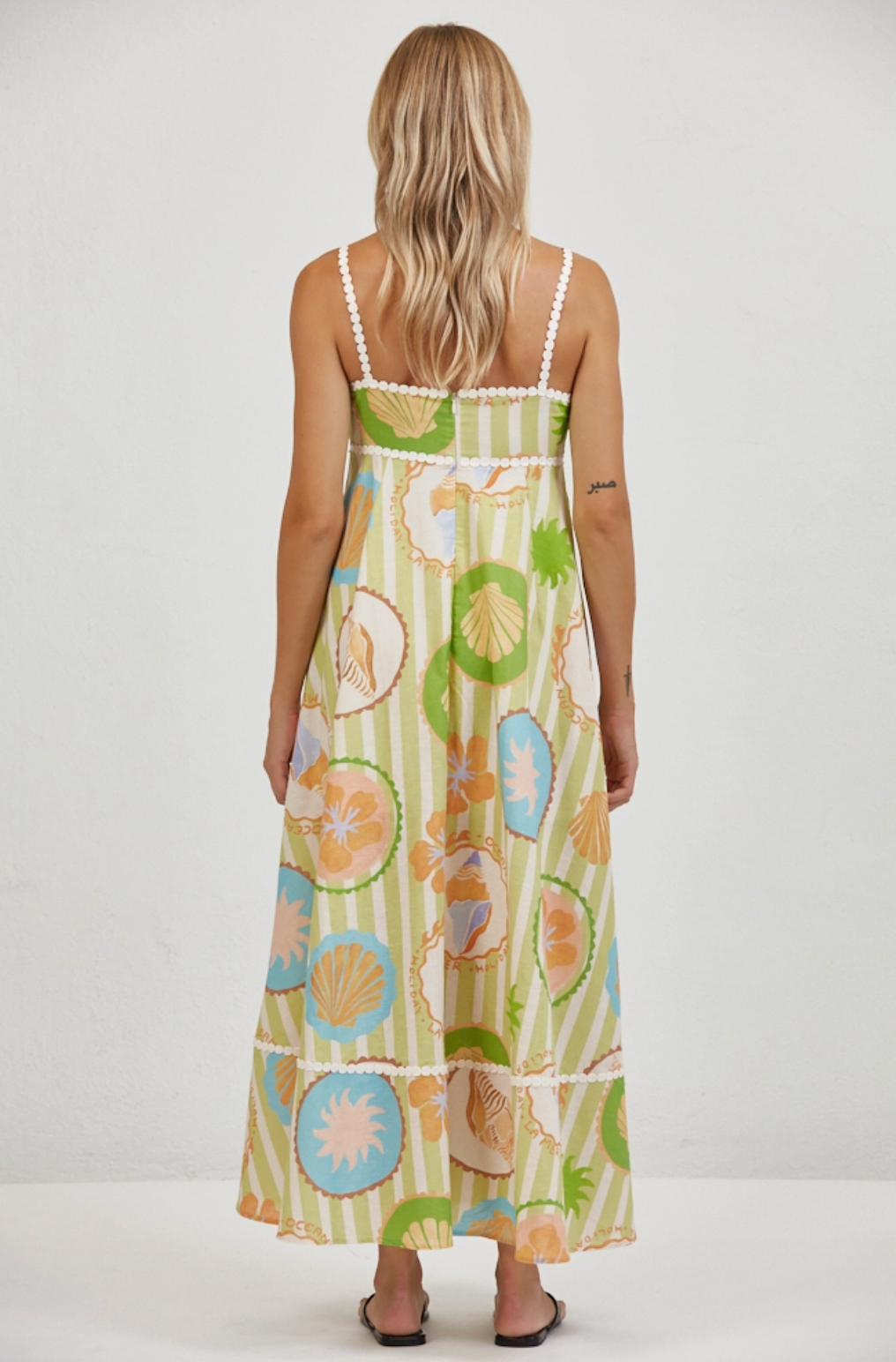 Linen Print Tube dress
