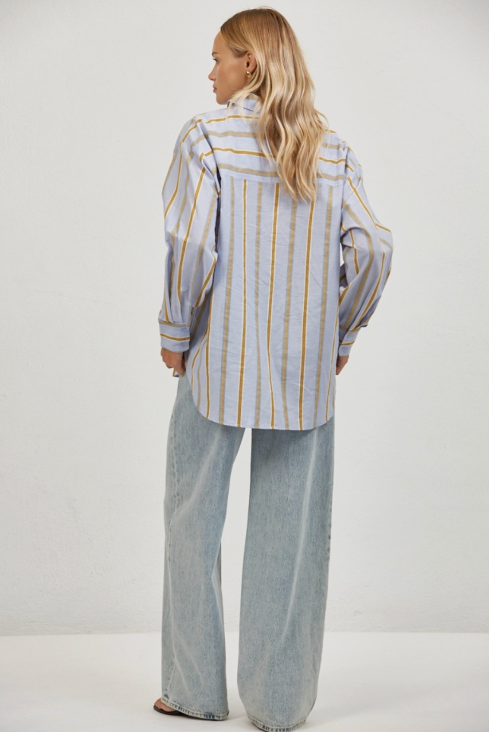 Linen Striped Collared Shirt