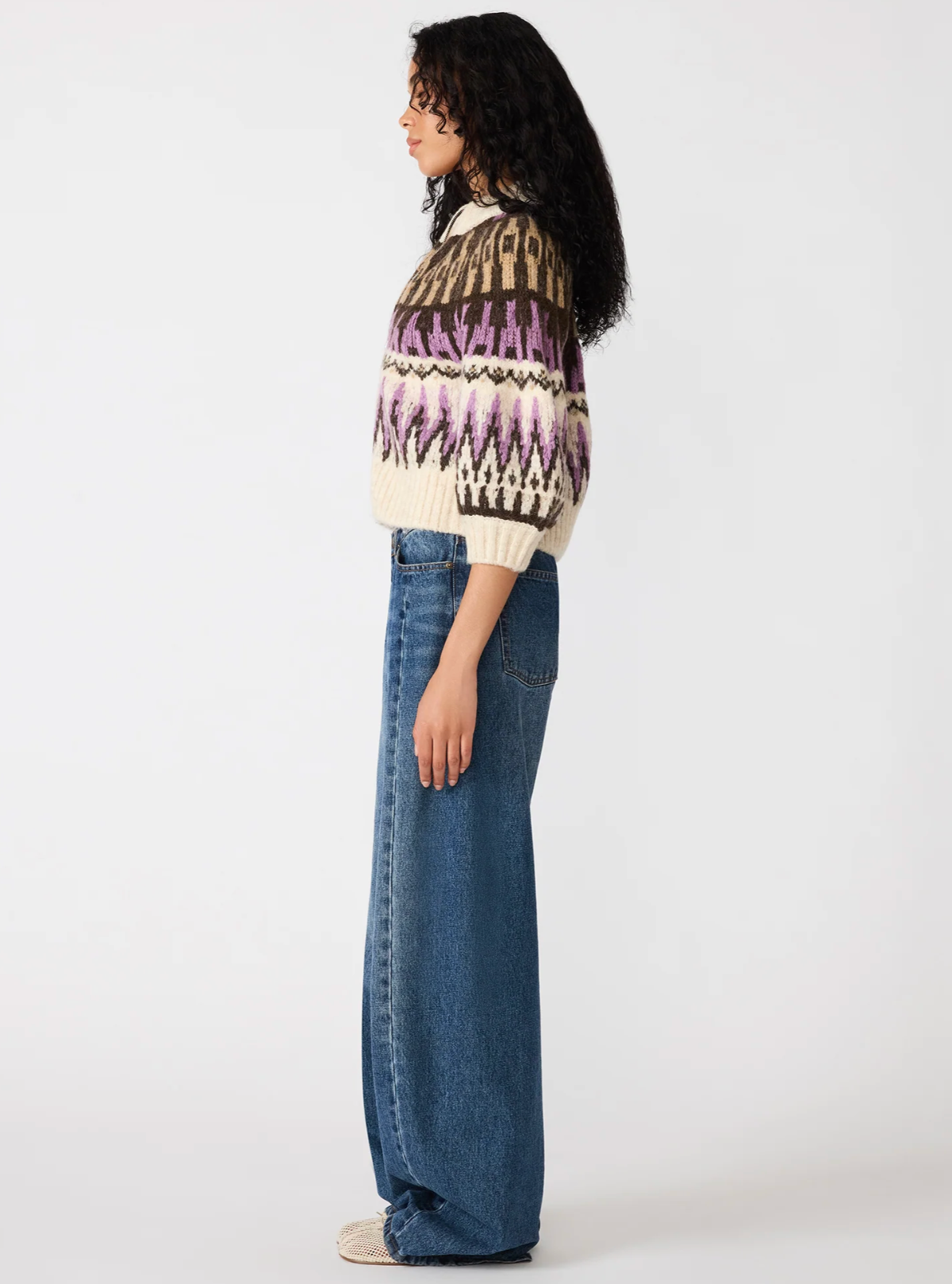 Adley Zip Sweater- Purple