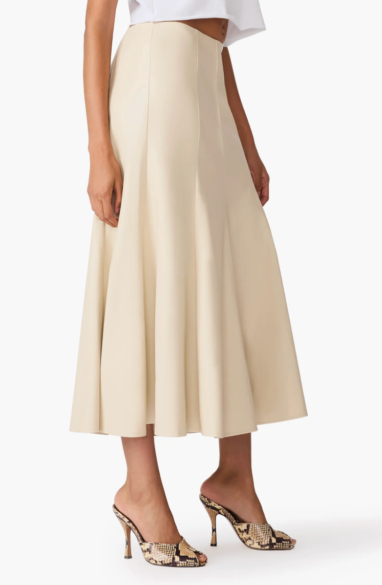 Luciara Faux leather Skirt - Bone