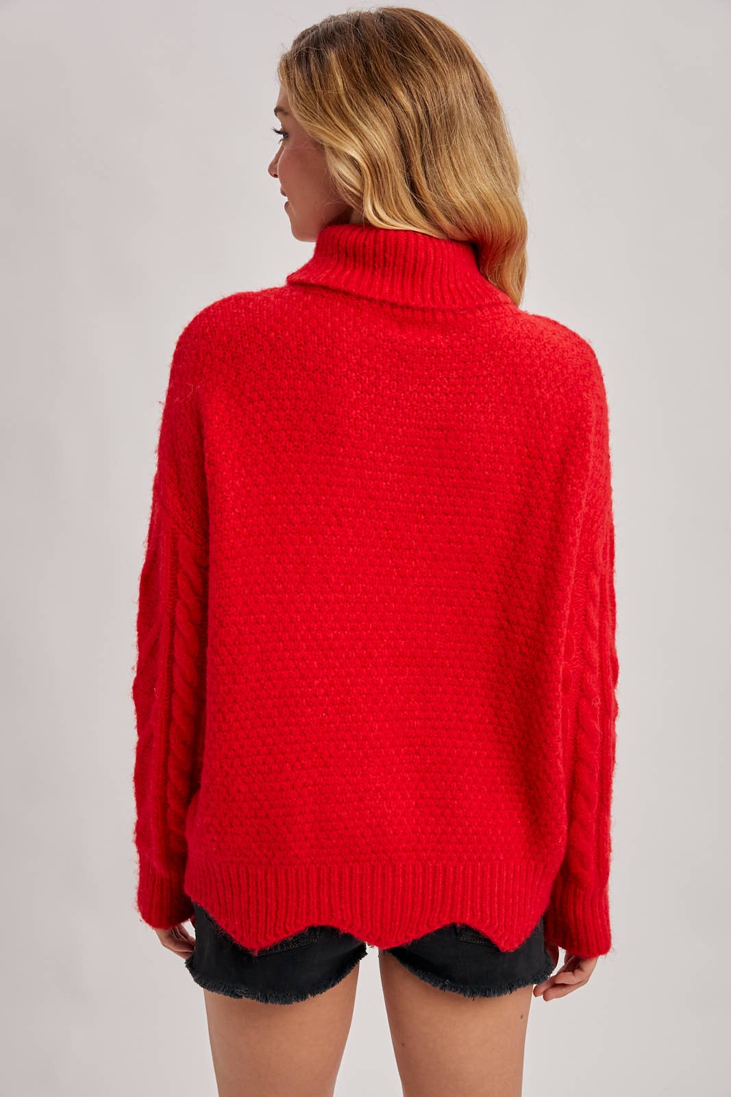Scallop Hem Ruby Sweater