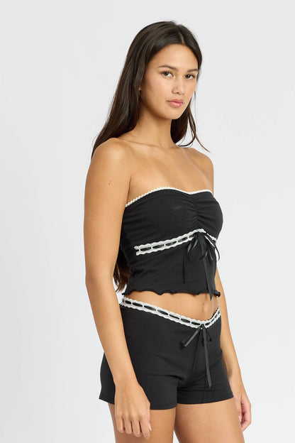 Lettuce Lace Trim Tube Top