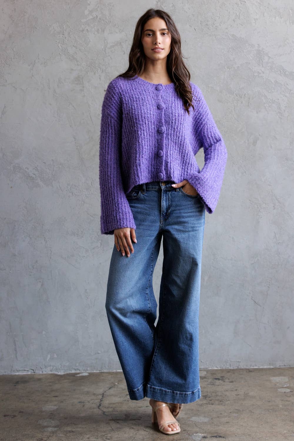 Purple Knit Cardigan