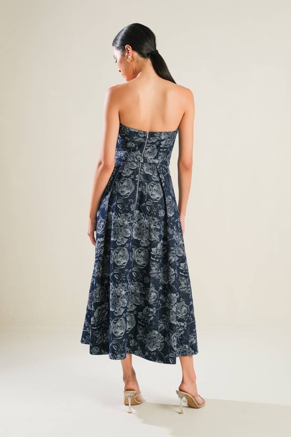 Jacquard Denim Midi Dress