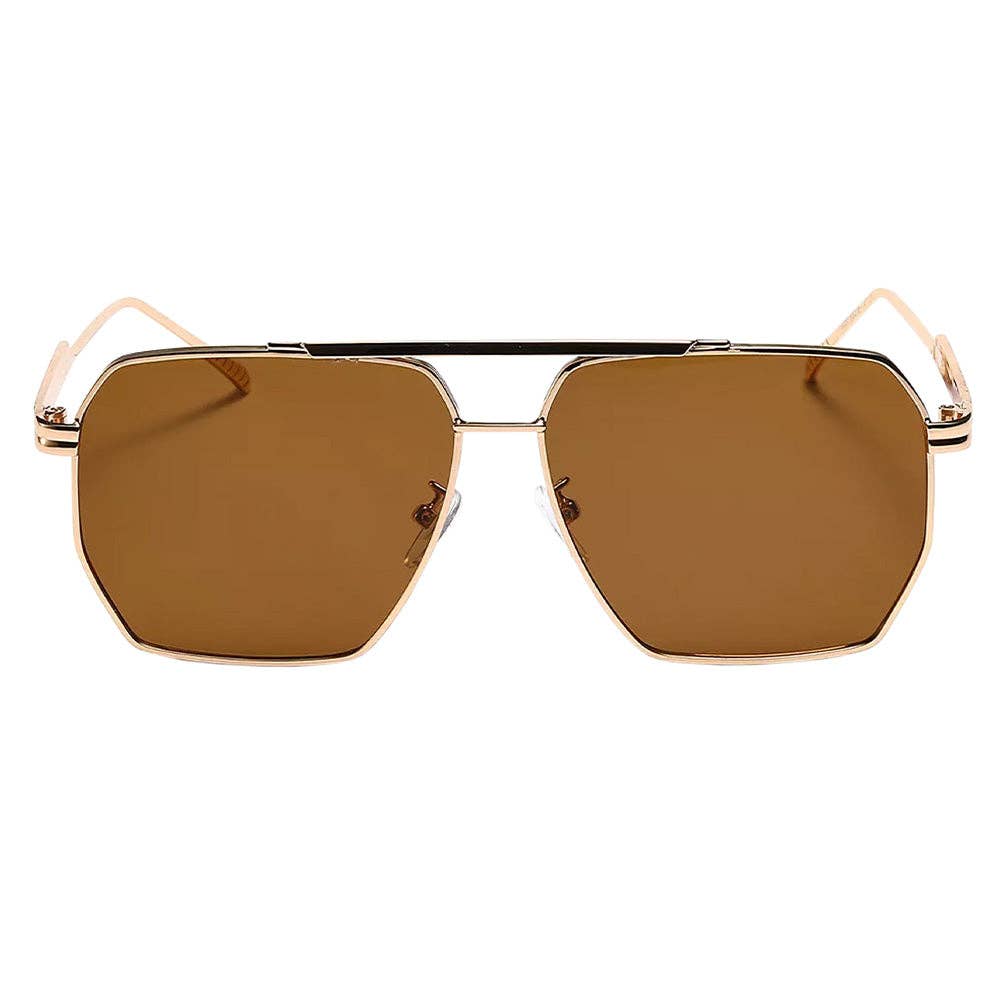 Goldie Polarized Sunglasses: Brown/Gold