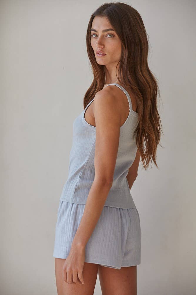 Misty Blue PJ Top