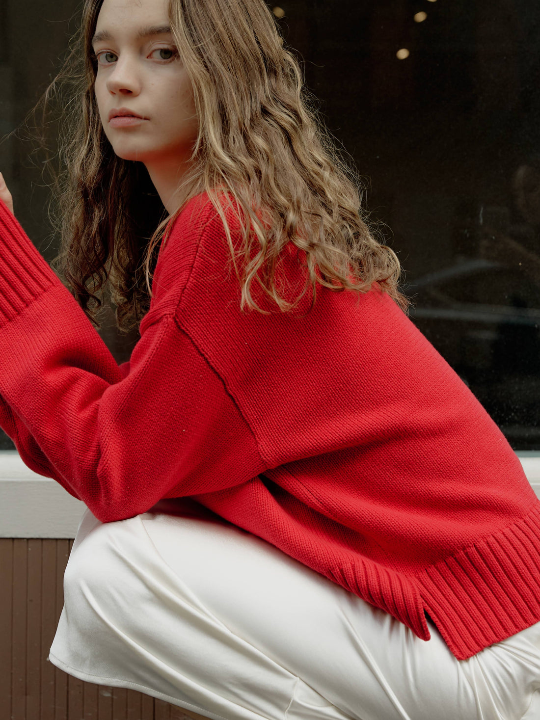 Cherry Red Asher Sweater