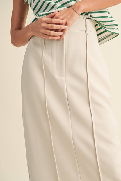 Stretched Long Skirt - Beige